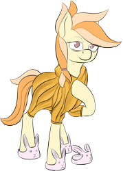 Size: 1316x1842 | Tagged: safe, anonymous artist, oc, oc only, oc:safe haven, pony, clothes, drawthread, hoof on chest, pajamas, requested art, simple background, slippers, solo, transparent background