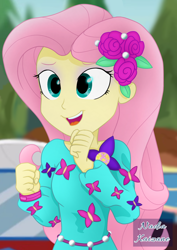 Size: 1500x2121 | Tagged: safe, artist:nadiakaizane, fluttershy, equestria girls, g4, my little pony equestria girls: better together, clothes, female, music festival outfit, solo
