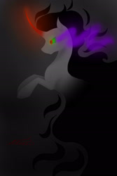 Size: 1479x2220 | Tagged: safe, artist:crystalcontemplator, king sombra, pony, unicorn, g4, male, rearing, solo, sombra eyes, stallion