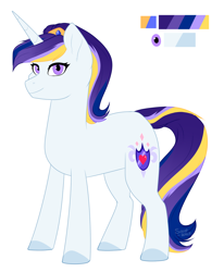 Size: 1204x1460 | Tagged: safe, artist:silentwolf-oficial, oc, oc only, oc:princess vailiant love, pony, unicorn, colored hooves, female, horn, next generation, plump, reference sheet, simple background, solo, unicorn oc, white background