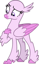 Size: 1170x1898 | Tagged: safe, artist:pegasski, silverstream, classical hippogriff, hippogriff, g4, the hearth's warming club, bald, base, eyelashes, female, hairless, no tail, simple background, smiling, solo, transparent background, two toned wings, wings
