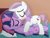 Size: 1849x1402 | Tagged: safe, artist:grapefruitface1, potion nova, twilight sparkle, alicorn, pony, unicorn, g4, base used, bed, bedroom, bedroom eyes, blushing, duo, eyes closed, female, g4.5 to g4, kissing, lesbian, pillow, potion nova x twilight sparkle, potionsparkle, shipping, show accurate, twilight sparkle (alicorn)