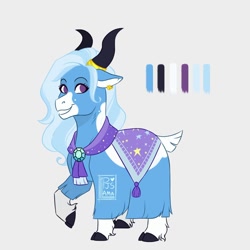 Size: 1280x1280 | Tagged: safe, artist:llamapyjmas, trixie, yak, g4, alternate universe, gray background, simple background, solo, species swap, yakified