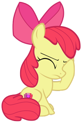 Size: 7000x10500 | Tagged: safe, artist:tardifice, apple bloom, earth pony, pony, g4, growing up is hard to do, absurd resolution, cutie mark, eyes closed, facehoof, female, frustrated, simple background, sitting, solo, the cmc's cutie marks, transparent background, vector