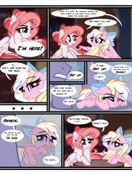 Size: 3000x3989 | Tagged: safe, artist:emberslament, oc, oc:bay breeze, oc:frigid breeze, oc:hearts adore, pegasus, pony, abuse, bad parenting, bow, child abuse, comic, crying, dialogue, female, filly, flashback, flying lesson, hair bow, heart, heart eyes, high res, injured, male, mare, offscreen character, sad, speech bubble, stallion, wingding eyes