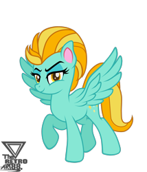Size: 2700x3150 | Tagged: safe, artist:theretroart88, lightning dust, pegasus, pony, g4, female, high res, lidded eyes, looking at you, mare, raised hoof, simple background, solo, transparent background, vector, watermark