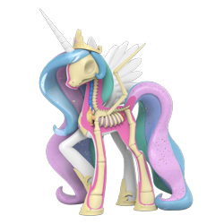 Size: 1000x1000 | Tagged: safe, princess celestia, alicorn, pony, freeny's hidden dissectibles, g4, bone, concave belly, dissectibles, mighty jaxx, organs, princess celestia's cutie mark, simple background, slender, solo, sun, thin, transparent background