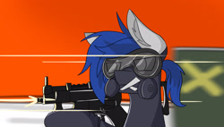 Size: 1900x1080 | Tagged: safe, artist:atreclus, oc, oc only, pegasus, pony, gas mask, gun, mask, rainbow six, weapon