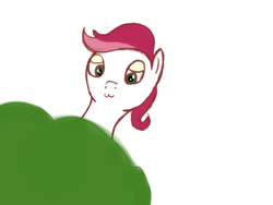 Size: 800x600 | Tagged: safe, artist:rosemaeri, roseluck, pony, g4, bush, female, looking at you, simple background, solo, white background