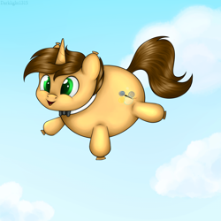 Size: 1920x1920 | Tagged: safe, artist:darklight1315, oc, oc only, oc:bobby seas, balloon pony, inflatable pony, pony, unicorn, bowtie, inflatable, solo