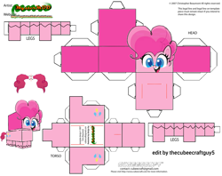Size: 2979x2354 | Tagged: safe, pinkie pie, earth pony, pony, g4.5, my little pony: pony life, craft, cubeecraft, high res, paper, papercraft, printable