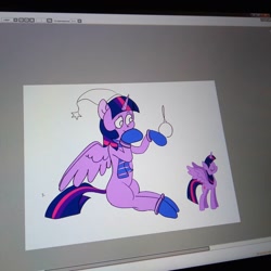 Size: 1080x1080 | Tagged: safe, artist:lowname, edit, screencap, twilight sparkle, alicorn, pony, g4, christmas, clothes, eyes closed, female, gloves, hat, holiday, mare, santa hat, scarf, sitting, solo, twilight sparkle (alicorn), wip