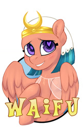 Size: 825x1275 | Tagged: safe, artist:halley-valentine, somnambula, pegasus, pony, g4, badge, female, heart eyes, simple background, solo, waifu badge, white background, wingding eyes