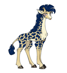 Size: 2285x2506 | Tagged: safe, artist:rubyart44, oc, oc only, oc:procerus, giraffe, 2022 community collab, derpibooru community collaboration, :p, chest fluff, high res, looking at you, ossicones, simple background, solo, tongue out, transparent background