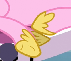 Size: 350x298 | Tagged: safe, screencap, princess cadance, alicorn, pony, g4, games ponies play, belly, cropped, female, hoof shoes, lying down, mare, on side, pictures of hooves, pink, princess shoes, solo