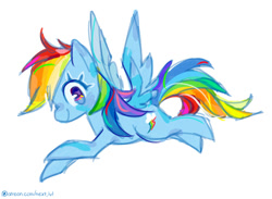 Size: 900x658 | Tagged: safe, artist:next-lvl, rainbow dash, pegasus, pony, g4, female, mare, profile, simple background, solo, spread wings, white background, wings