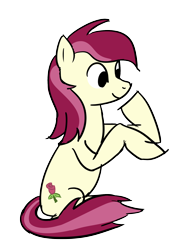 Size: 1612x2152 | Tagged: safe, artist:rasmustom, roseluck, pony, g4, female, simple background, sitting, smiling, solo, transparent background