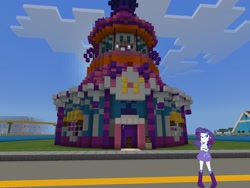 Size: 2048x1536 | Tagged: safe, artist:topsangtheman, artist:xebck, rarity, equestria girls, g4, carousel boutique, looking at you, minecraft, solo