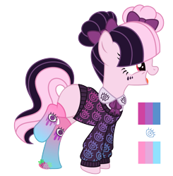 Size: 2945x3011 | Tagged: safe, artist:strawberry-spritz, oc, oc only, earth pony, pony, clothes, female, high res, mare, offspring, parent:funnel web, parent:pinkie pie, simple background, solo, transparent background