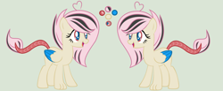 Size: 3811x1573 | Tagged: safe, artist:lominicinfinity, oc, oc only, oc:flutter chaos, hybrid, interspecies offspring, offspring, parent:discord, parent:fluttershy, parents:discoshy, reference sheet, simple background, solo
