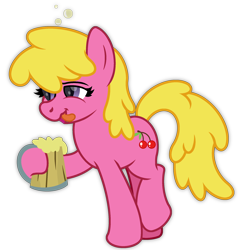Size: 2200x2200 | Tagged: safe, artist:ponkus, cherry berry, earth pony, pony, g4, cup, drink, drinking, drunk, female, high res, mare, mug, simple background, solo, transparent background