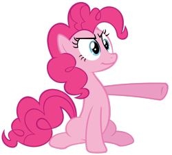 Size: 2573x2330 | Tagged: safe, artist:itsjustred, pinkie pie, earth pony, pony, g4, female, high res, mare, pointing, simple background, solo, transparent background, vector