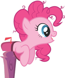 Size: 636x757 | Tagged: safe, artist:midnight--blitz, pinkie pie, earth pony, pony, g4, female, mailbox, mare, messy mane, simple background, solo, transparent background, vector