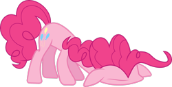 Size: 3442x1742 | Tagged: safe, artist:uxyd, pinkie pie, earth pony, pony, g4, faceplant, female, mare, pinkie being pinkie, pinkie physics, simple background, solo, transparent background, vector
