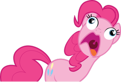 Size: 2980x2012 | Tagged: safe, artist:groxy-cyber-soul, pinkie pie, earth pony, pony, g4, too many pinkie pies, derp, derp face, female, gasp, high res, mare, pinkie frogmouth, simple background, solo, transparent background, vector