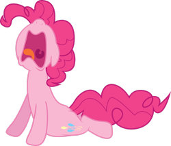 Size: 2651x2262 | Tagged: safe, artist:shadyhorseman, pinkie pie, earth pony, pony, g4, too many pinkie pies, female, high res, mare, nose in the air, open mouth, simple background, solo, tongue out, transparent background, uvula, vector, volumetric mouth, wailing