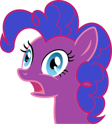 Size: 2327x2577 | Tagged: safe, artist:arteom, pinkie pie, earth pony, pony, g4, too many pinkie pies, fear, female, high res, mare, open mouth, recolor, simple background, solo, transparent background, vector