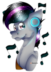 Size: 2894x4093 | Tagged: safe, artist:chazmazda, oc, pony, bust, commission, commissions open, highlights, lighting, music, patreon, patreon reward, photo, portrait, shading, shine, shiny, simple background, solo, transparent background