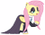 Size: 9000x7000 | Tagged: safe, artist:tardifice, fluttershy, pegasus, pony, fake it 'til you make it, g4, season 8, absurd resolution, eyeshadow, female, fluttergoth, frown, lidded eyes, makeup, mare, open mouth, raised hoof, simple background, solo, transparent background, vector