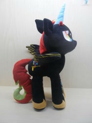 Size: 768x1024 | Tagged: safe, oc, oc:chaos gun, alicorn, pony, irl, photo, plushie, solo, spread wings, wings