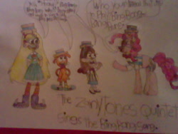 Size: 640x480 | Tagged: safe, artist:crazycartoons5488, pinkie pie, g4, barbershop singer, bing bong (inside out), crossover, female, gravity falls, group, hilarious in hindsight, inside out, mabel pines, male, mare, quartet, singing, star butterfly, star vs the forces of evil, traditional art, wander (wander over yonder), wander over yonder
