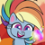 Size: 724x718 | Tagged: safe, screencap, rainbow dash, pegasus, pony, flutterdash (episode), g4, g4.5, my little pony: pony life, bandage, bottle, cropped, happy, holding, potion, raised hoof, smiling, solo