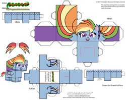 Size: 2979x2354 | Tagged: safe, artist:grapefruitface1, rainbow dash, pegasus, pony, g4.5, my little pony: pony life, craft, cubeecraft, high res, papercraft, printable, solo