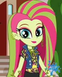 Size: 850x1050 | Tagged: safe, artist:rjp.rammy, monster girl, venus flytrap, equestria girls, g4, barely eqg related, clothes, crossover, ear piercing, earring, equestria girls style, equestria girls-ified, female, high school, jewelry, looking at you, mattel, monster, monster high, piercing, plant monster, school, solo, vest, vine