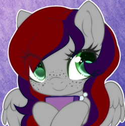 Size: 500x504 | Tagged: safe, oc, oc only, oc:evening prose, pegasus, pony, female, freckles, jewelry, mare, necklace, pearl necklace, solo