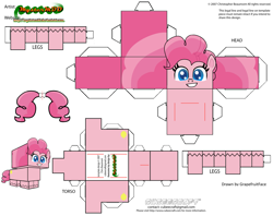Size: 2979x2354 | Tagged: safe, artist:grapefruitface1, pinkie pie, earth pony, pony, g4.5, my little pony: pony life, craft, cubeecraft, high res, papercraft, printable, solo