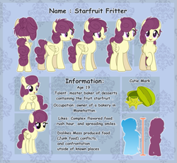 Size: 709x656 | Tagged: safe, artist:toaster21648, oc, oc:starfruit fritter, pegasus, pony, commission, female, mare, reference sheet, ych result