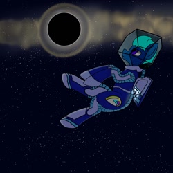 Size: 1000x1000 | Tagged: safe, artist:lightnys, oc, oc:lightning star, black hole, space, spacesuit