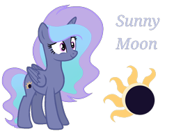 Size: 910x713 | Tagged: safe, artist:stellamoonshineyt, oc, oc only, oc:sunny moon, alicorn, pony, female, magical lesbian spawn, mare, offspring, parent:princess celestia, parent:princess luna, parents:princest, product of incest, simple background, solo, transparent background