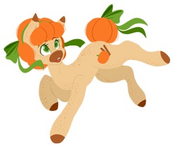 Size: 1280x1069 | Tagged: safe, artist:mscolorsplash, oc, oc only, oc:pumpkin spice, oc:pumpkin spice (mscolorsplash), earth pony, pony, body freckles, bow, colored pupils, female, freckles, hair ribbon, lineless, mare, simple background, solo, tail bow, transparent background