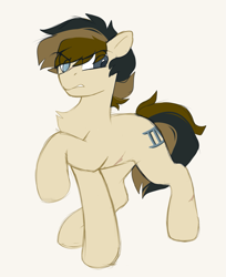 Size: 1251x1530 | Tagged: safe, artist:crimmharmony, oc, oc only, oc:115, earth pony, pony, angry, heterochromia, male, scar, simple background, solo, standing