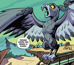 Size: 1491x1299 | Tagged: safe, artist:andypriceart, idw, bird, roc, g4, season 10, spoiler:comic, spoiler:comic91, cropped, female, rukh