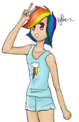 Size: 453x694 | Tagged: safe, artist:rpkm, rainbow dash, human, g4, clothes, humanized, tank top
