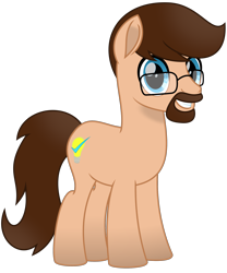 Size: 1900x2281 | Tagged: safe, artist:kuren247, oc, oc only, oc:kuren, earth pony, pony, 2021 community collab, derpibooru community collaboration, facial hair, glasses, male, movie accurate, ponysona, simple background, solo, transparent background