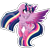 Size: 2480x2480 | Tagged: safe, artist:minty joy, twilight sparkle, alicorn, pony, g4, twilight's kingdom, blushing, blushing profusely, chest fluff, cute, ear fluff, ethereal mane, flying, glossy, heart eyes, high res, leg fluff, open mouth, rainbow power, reflection, shiny, simple background, solo, spread wings, starry eyes, starry mane, stars, sticker, transparent background, twilight sparkle (alicorn), wingding eyes, wings