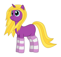 Size: 1578x1474 | Tagged: safe, artist:llcodall, oc, oc only, oc:autumn dawn, pony, unicorn, 2021 community collab, derpibooru community collaboration, clothes, female, mare, simple background, socks, solo, striped socks, transparent background, vector